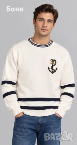 Мъжки  пуловер бял