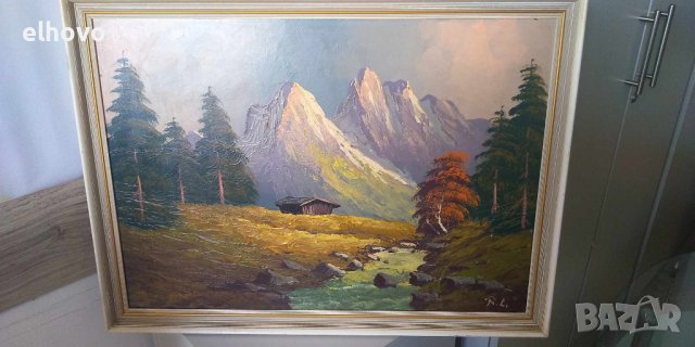 Картина в дървена рамка "Планински пейзажи", снимка 3 - Картини - 42162467