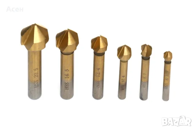 ФРЕЗИ КОНИЧНИ С ЗЕНКЕР К-Т 6БР , снимка 4 - Други инструменти - 48926194