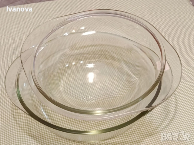 Стъклена тенджера с капак нова, снимка 3 - Съдове за готвене - 54232355