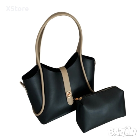 Изискана дамска чанта с практичен несесер, снимка 2 - Чанти - 52585199