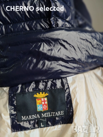 Яке Marina Militare Hooded Shiny Down Jacket – Размер L – Синьо – Отлично състояние, снимка 11 - Якета - 52799163