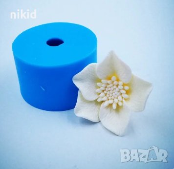 3d едро цвете Нарцис Магнолия с тичинки силиконов молд форма калъп гипс свещ сапун шоколад фондан 