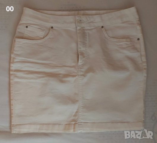 Дънкова бяла пола, размер 42 (XL)