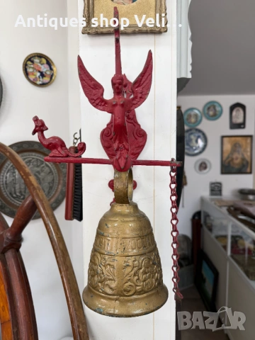 Бронзова камбана за врата/стена №7982, снимка 4 - Антикварни и старинни предмети - 53896512