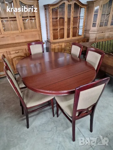К-т Масивна Трапезна Разтегателна Маса+6 бр.Стола-внос от Германия! , снимка 5 - Маси - 49939892