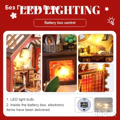 Нова Къща за сглобяване с осветление и мебели – творчески DIY сет дом, снимка 5 - Други - 51996413