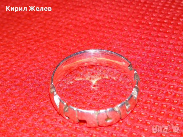 ИЗЯЩЕН СРЕБЪРЕН АРТ ПРЪСТЕН с ЛАТИНСКИ БУКВИ и СЪРЧИЦА СРЕБРО 925 РЪЧНА ФИНА ИЗРАБОТКА 43759, снимка 9 - Пръстени - 44610515