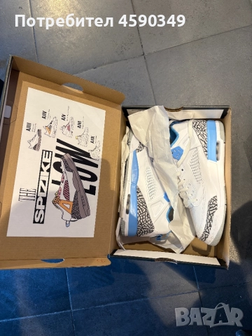 JORDAN SPIZIKE LOW (GS) White/University Blue Shoes Обувки, снимка 9 - Спортни обувки - 52391301