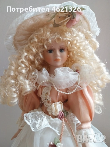 Винтидж френска порцеланова кукла от 80-те години, викториански стил, снимка 9 - Декорация за дома - 52043355