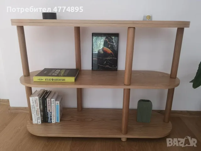 Нова дизайнерска етажерка Mørteens Ticonic / Home24 / дъбов фурнир, снимка 5 - Етажерки - 56058600