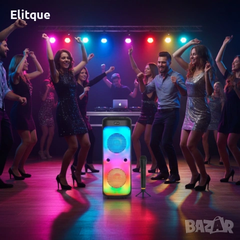 Караоке тонколона – 40W, Bluetooth, с микрофон и дистанционно управление, снимка 5 - Тонколони - 53120214