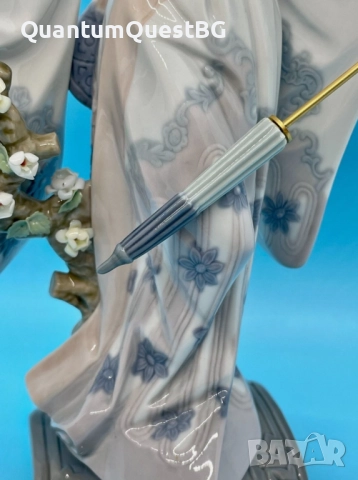Lladro Spain Japanese Geisha “Teruko” w/ Folded Parasol “Гейшата”, снимка 5 - Статуетки - 52830312