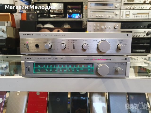 Усилвател Sanyo A 10 + тунер Sanyo T 10L В отлично техническо и визуално състояние.