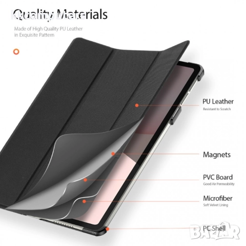 DUX DUCIS Калъф за Pad 10 | Протектор | PU +TPU Stand, Auto Wake/Sleep |Цвят: Черен, Тъмносин, снимка 5 - Калъфи, кейсове - 52085234