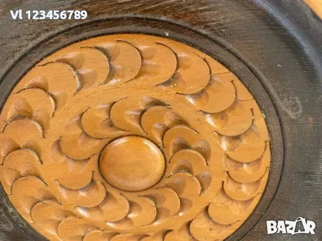 Дърворезба - чиния 28 СМ , снимка 2 - Колекции - 53892444