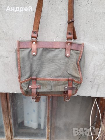 Стара брезентова чанта #10, снимка 3 - Антикварни и старинни предмети - 40538760