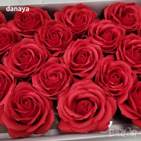 6384 Декоративна червена сапунена роза, 6 см