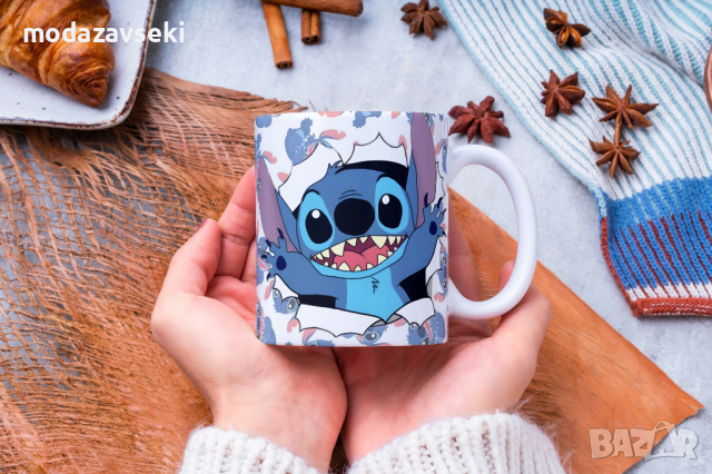 Порцеланови чаши със Стич, снимка 14 - Чаши - 42843346