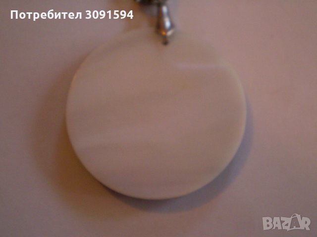 Медальон двупластов мексикански седеф и бял седеф, снимка 2 - Антикварни и старинни предмети - 34947205