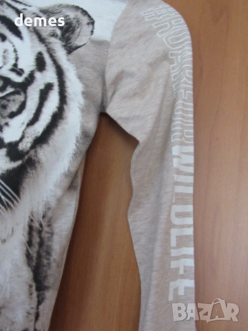 Блуза за момиче Н&М с ефектен тигров принт размер 110/116, нова, снимка 5 - Детски Блузи и туники - 51696017