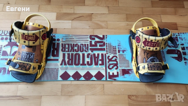 Сноуборд Rome Factory Rocker с автомати Union, снимка 4 - Зимни спортове - 53884901