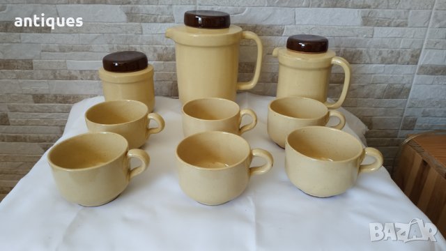 Чисто нов керамичен сервиз за сок, чай, и др. - СОЦ производство - 9 части