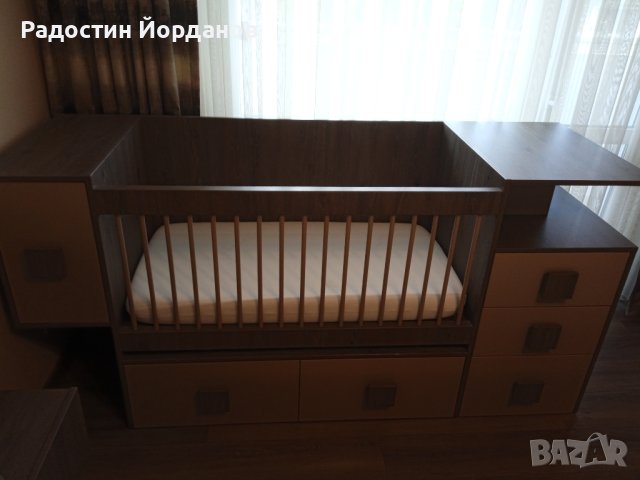 Бебешка кошара със скрин, снимка 3 - Мебели за детската стая - 42376791