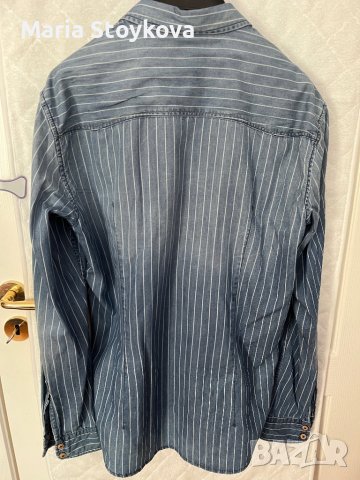 Мъжка риза-Tom Tailor Denim, спортнa-синьо раие,размер М, снимка 2 - Ризи - 38599001