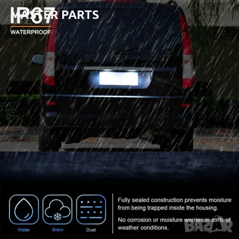 LED плафони заден регистрационен номер Mercedes W639 w906 Vito Viano Sprinter, снимка 10 - Части - 47669034