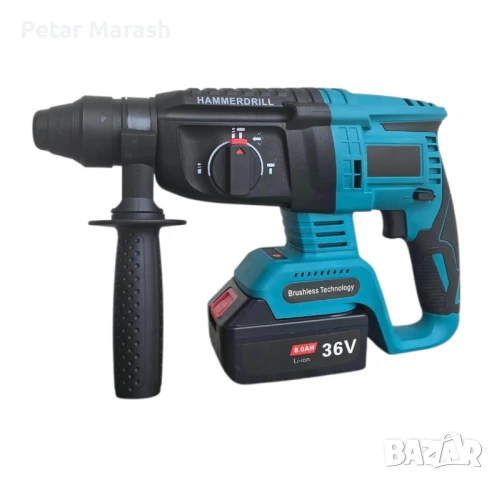Безчетков акумулаторен перфоратор 36V, SDS-plus, с шило и секач, снимка 3 - Бормашини - 50626621