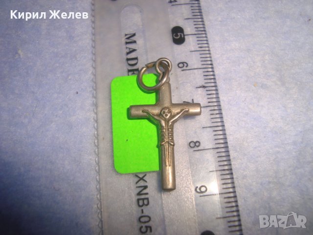 СРЕБРИСТО МОДНО АРТ НАГРЪДНО КРЪСТЧЕ ДВУСТРАННО 12596