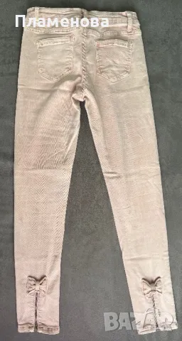 Дамски дънки пепел от рози с панделка - M, снимка 3 - Дънки - 49488632