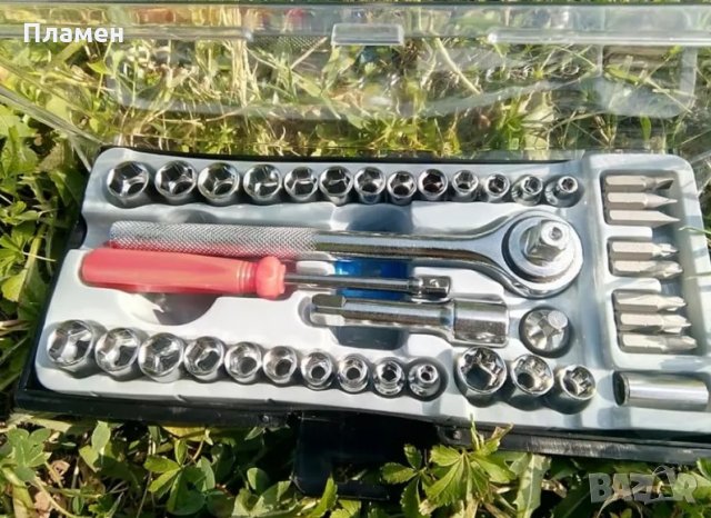 Кутия Сервизни инструменти, гедоре комплект тресчотка - отвертка с 40 накрайн