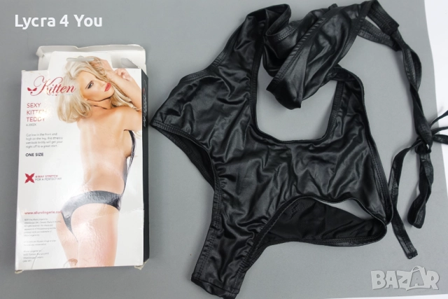 Kitten by Allure Lingerie one size (M/L) еротично ново боди с кожен/мокър ефект, снимка 7 - Бельо - 52958846