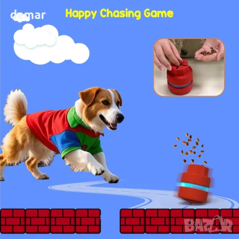 FLERDMAU интерактивна кучешка играчка, интелигентна автоматична активна търкаляща се, снимка 2 - За кучета - 49687556