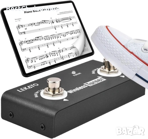 LEKATO Безжичен педал за превключване на страници Bluetooth. LEKATO Loop Pedal Tuner Switch Control, снимка 7 - Друга електроника - 54259914