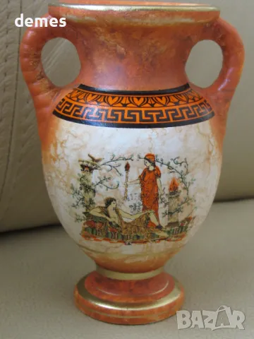 Керамична гръцка ваза, снимка 4 - Вази - 48420415