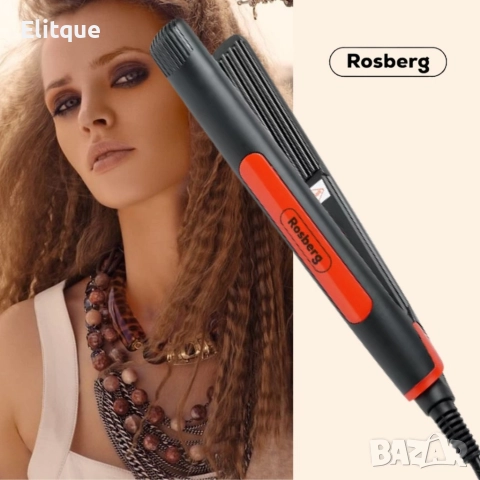 Преса за коса Rosberg, въпнообразна плоча, черно/ червено, 2 ГОДИНИ ГАРАНЦИЯ, снимка 6 - Други - 52841443