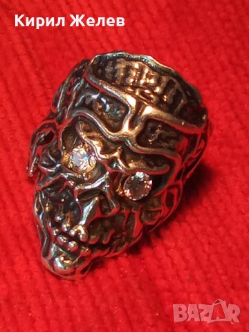 СРЕБЪРЕН НЕО ГОТИК АРТ ПИРАТСКИ ПРЪСТЕН ЛАКИРАНО СРЕБРО 925 с ЮВЕЛИРНО ФАСЕТИРАНИ ЦИРКОНИ 36160, снимка 3 - Пръстени - 39507140