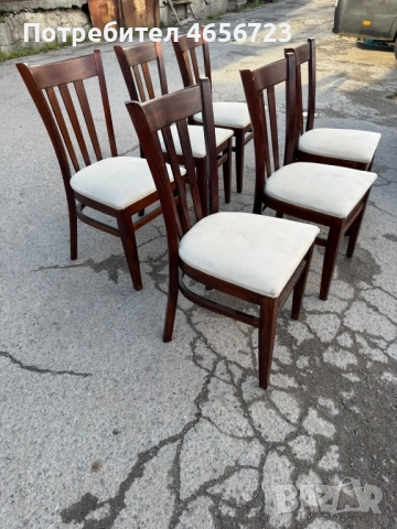 Продавам комплект от 6 масивни дървени трапезарни столове, снимка 3 - Столове - 52503838
