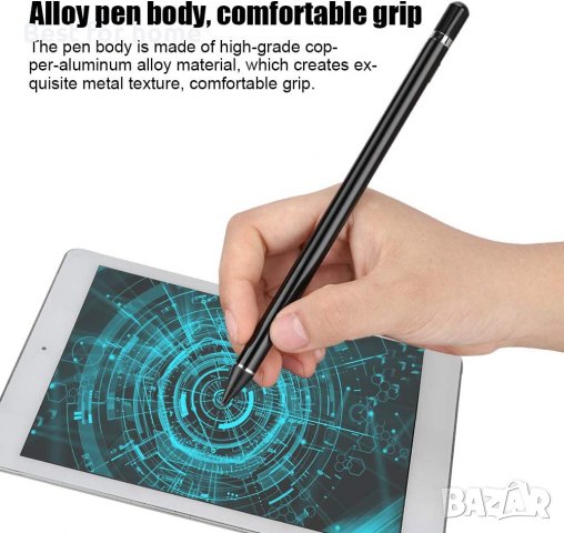 Stylus Активна капацитивна писалка за сензорен екран с 1,5 мм  и LED индикатор+5 накрайника, снимка 5 - Друга електроника - 40241152