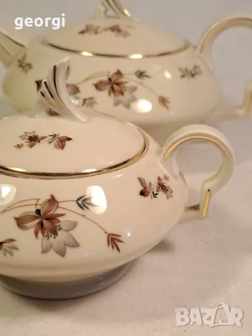 чешки порцеланов чайник H&C Chodau   22/6, снимка 2 - Сервизи - 49251797