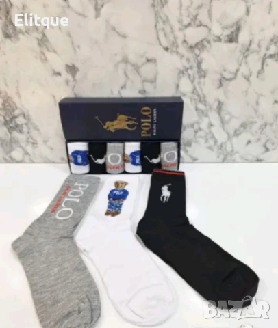 унисекс цветни дълги чорапи в кутия ,6 чифта polo