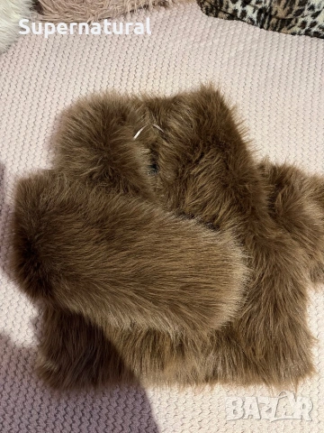 Пухено късо палто, снимка 2 - Палта, манта - 53900384