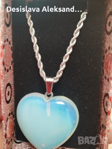 Стоманено колие с опалит, много изгодно , снимка 3 - Колиета, медальони, синджири - 50819117