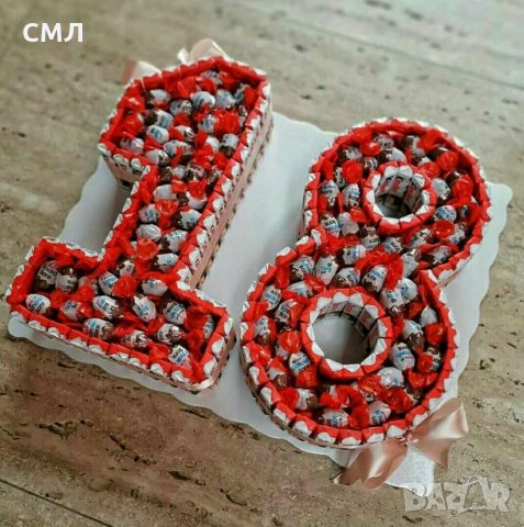 Кинде или Милкинис торта с лакомства, розички, снимка по поръчка