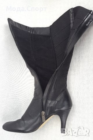 Високи Дамски Кожени Ботуши Ток Естествена Кожа с Цип и Подплата 38.5 39, снимка 12 - Дамски ботуши - 38729075