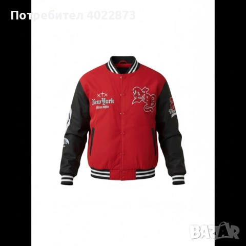 Мъжко Луксозно Бомбер Яке в червен цвят , снимка 3 - Якета - 52466379