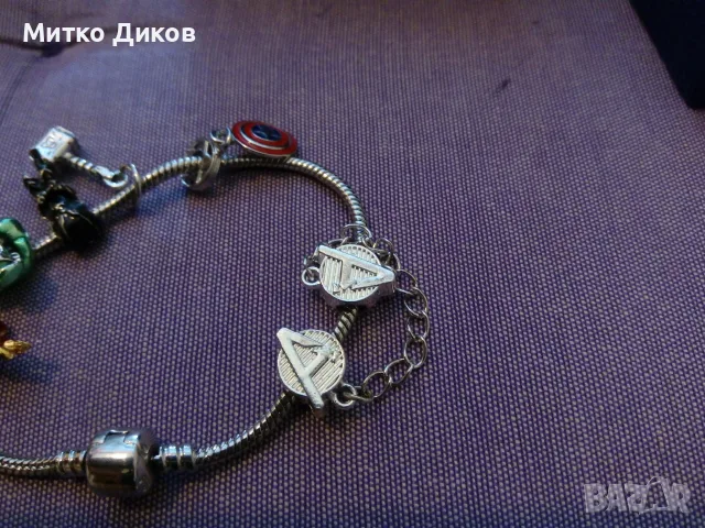 Сребърна гривна Пандора в кутия нова отмъстелите Marvel Avengers, снимка 3 - Гривни - 55797626